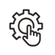 Cogwheel with finger icon