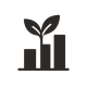 Growing plant and bar chart