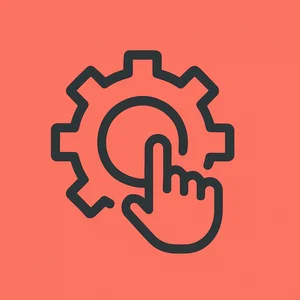 Cogwheel with finger icon